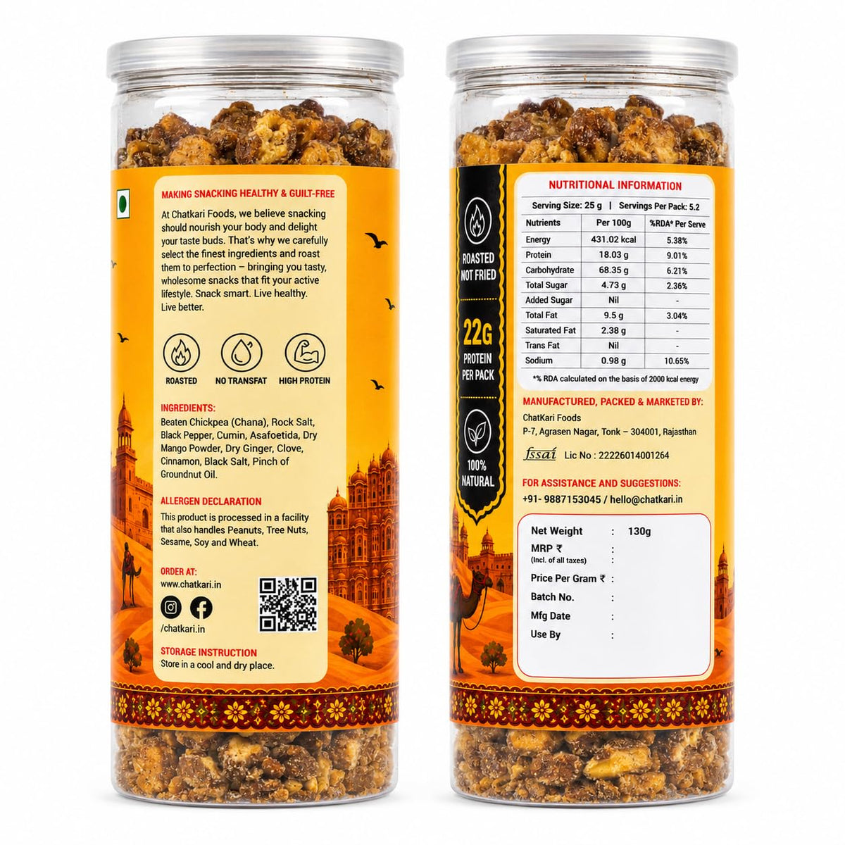 Chatkari Roasted Snack Combo – Soybean, Chana Jor & Moong(3 Packs)