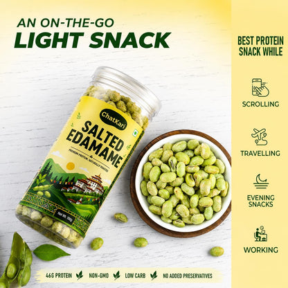 Salted Edamame Roasted 100gm | 46g Protein