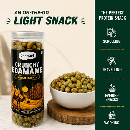 Roasted Edamame Beans Indian Masala Flavour 100g