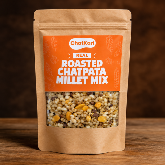 Roasted Chatpata Millet Mix Namkeen 200 gm | Jowar & Bajra Chips, Chana, Peanuts & Moong | High Protein Crunchy Millet Snack