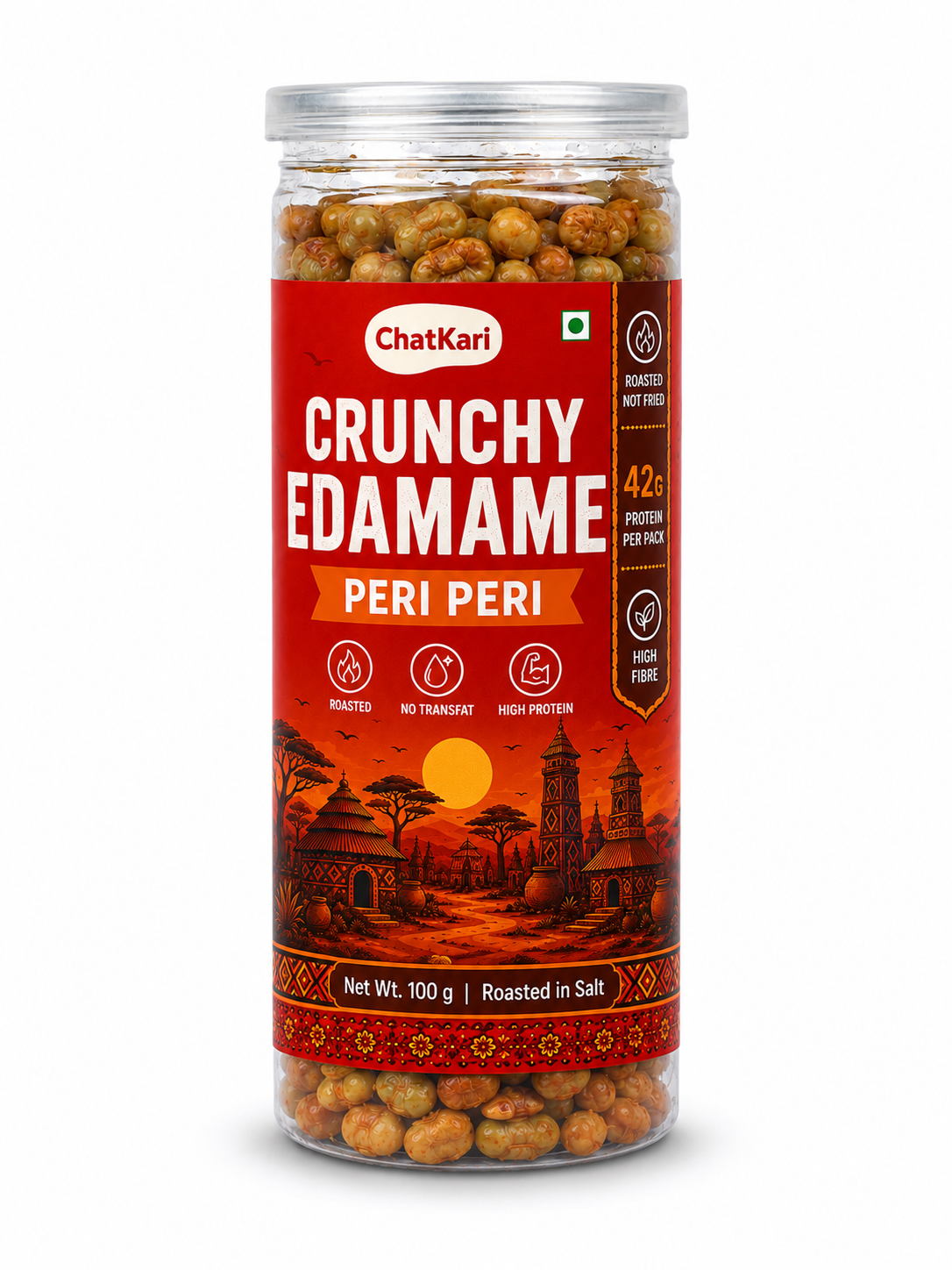 Roasted Edamame Peri Peri Limon Flavour 100gm | 42gm Protein