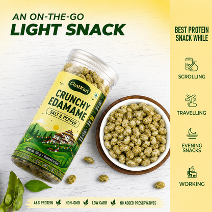 Edamame Roasted (Salt & Pepper) 100gm | 46g Protein