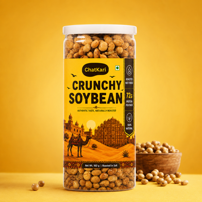 Chatkari Crunchy Roasted Soyabean, 160g Jar (Pack of 3)