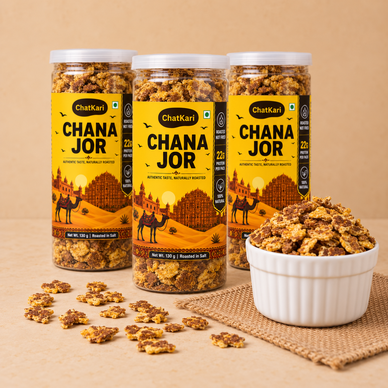 Roasted Chana Jor Garam ( pack of 3 ) | 22g Protein