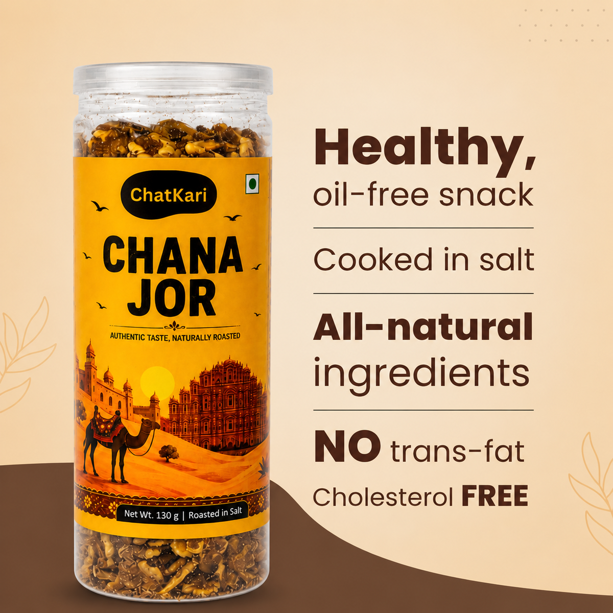 Chatkari Roasted Snack Combo – Soybean, Chana Jor & Moong(3 Packs)
