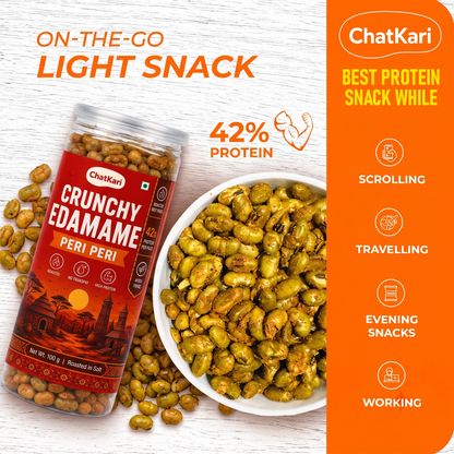 Roasted Edamame Peri Peri Limon Flavour 100gm | 42gm Protein